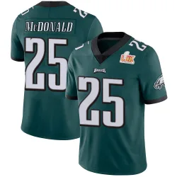 Men's Tommy McDonald Philadelphia Eagles No.25 Limited Midnight Team Color Vapor Untouchable Super Bowl LIX Jersey - Green