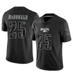 Men's Tommy McDonald Philadelphia Eagles No.25 Limited Reflective Jersey - Black