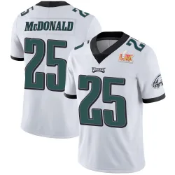 Men's Tommy McDonald Philadelphia Eagles No.25 Limited Vapor Untouchable Super Bowl LIX Jersey - White