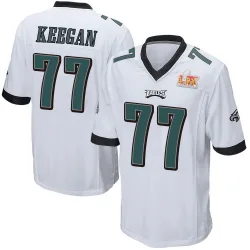 Men's Trevor Keegan Philadelphia Eagles No.77 Game Super Bowl LIX Jersey - White