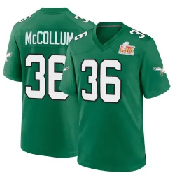 Men's Tristin McCollum Philadelphia Eagles No.36 Game Kelly Alternate Super Bowl LIX Jersey - Green