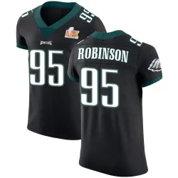 Men's Ty Robinson Philadelphia Eagles No.95 Elite Alternate Vapor Untouchable Super Bowl LIX Jersey - Black