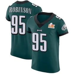 Men's Ty Robinson Philadelphia Eagles No.95 Elite Midnight Team Color Vapor Untouchable Super Bowl LIX Jersey - Green
