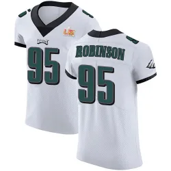 Men's Ty Robinson Philadelphia Eagles No.95 Elite Vapor Untouchable Super Bowl LIX Jersey - White
