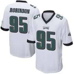Men's Ty Robinson Philadelphia Eagles No.95 Game Jersey - White