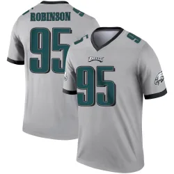 Men's Ty Robinson Philadelphia Eagles No.95 Legend Silver Inverted Jersey