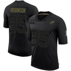Men's Ty Robinson Philadelphia Eagles No.95 Limited 2020 Salute To Service Jersey - Black