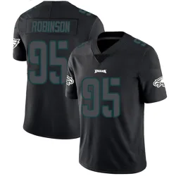 Men's Ty Robinson Philadelphia Eagles No.95 Limited Jersey - Black Impact