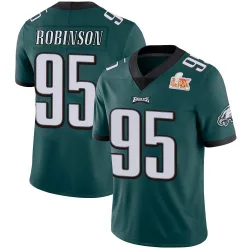 Men's Ty Robinson Philadelphia Eagles No.95 Limited Midnight Team Color Vapor Untouchable Super Bowl LIX Jersey - Green