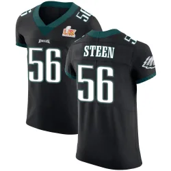 Men's Tyler Steen Philadelphia Eagles No.56 Elite Alternate Vapor Untouchable Super Bowl LIX Jersey - Black