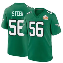 Men's Tyler Steen Philadelphia Eagles No.56 Game Kelly Alternate Super Bowl LIX Jersey - Green