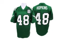 Men's Wes Hopkins Philadelphia Eagles No.48 Authentic Mitchell And Ness Throwback Jersey - Green