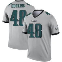Men's Wes Hopkins Philadelphia Eagles No.48 Legend Silver Inverted Jersey