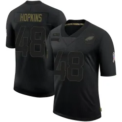 Men's Wes Hopkins Philadelphia Eagles No.48 Limited 2020 Salute To Service Jersey - Black