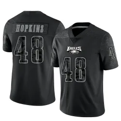 Men's Wes Hopkins Philadelphia Eagles No.48 Limited Reflective Jersey - Black