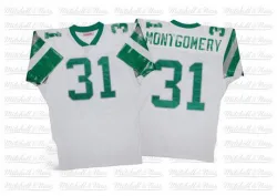 Men's Wilbert Montgomery Philadelphia Eagles No.31 Authentic Mitchell And Ness Throwback Jersey - White