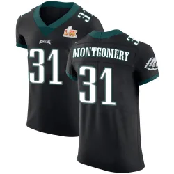 Men's Wilbert Montgomery Philadelphia Eagles No.31 Elite Alternate Vapor Untouchable Super Bowl LIX Jersey - Black
