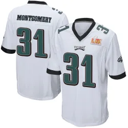 Men's Wilbert Montgomery Philadelphia Eagles No.31 Game Super Bowl LIX Jersey - White