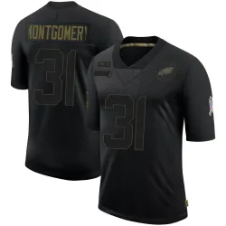 Men's Wilbert Montgomery Philadelphia Eagles No.31 Limited 2020 Salute To Service Jersey - Black
