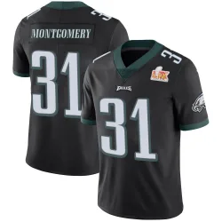 Men's Wilbert Montgomery Philadelphia Eagles No.31 Limited Alternate Vapor Untouchable Super Bowl LIX Jersey - Black