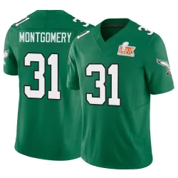 Men's Wilbert Montgomery Philadelphia Eagles No.31 Limited Kelly Alternate Vapor F.U.S.E. Super Bowl LIX Jersey - Green