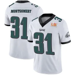 Men's Wilbert Montgomery Philadelphia Eagles No.31 Limited Vapor Untouchable Super Bowl LIX Jersey - White