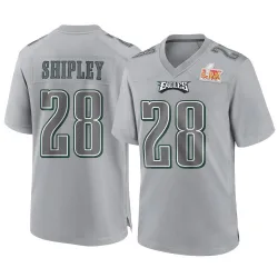 Men's Will Shipley Philadelphia Eagles No.28 Game Atmosphere Fashion Super Bowl LIX Jersey - Gray