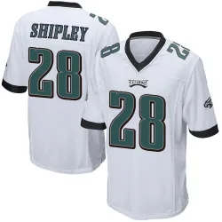 Men's Will Shipley Philadelphia Eagles No.28 Game Jersey - White
