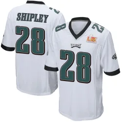 Men's Will Shipley Philadelphia Eagles No.28 Game Super Bowl LIX Jersey - White