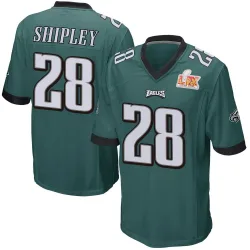 Men's Will Shipley Philadelphia Eagles No.28 Game Team Color Super Bowl LIX Jersey - Green