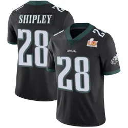 Men's Will Shipley Philadelphia Eagles No.28 Limited Alternate Vapor Untouchable Super Bowl LIX Jersey - Black