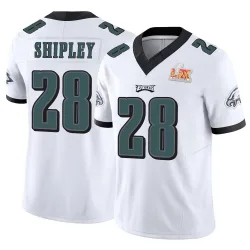 Men's Will Shipley Philadelphia Eagles No.28 Limited Vapor F.U.S.E. Super Bowl LIX Jersey - White