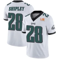 Men's Will Shipley Philadelphia Eagles No.28 Limited Vapor Untouchable Super Bowl LIX Jersey - White