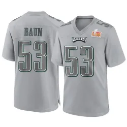 Men's Zack Baun Philadelphia Eagles No.53 Game Atmosphere Fashion Super Bowl LIX Jersey - Gray