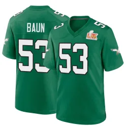 Men's Zack Baun Philadelphia Eagles No.53 Game Kelly Alternate Super Bowl LIX Jersey - Green