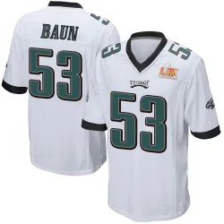 Men's Zack Baun Philadelphia Eagles No.53 Game Super Bowl LIX Jersey - White