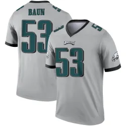 Men's Zack Baun Philadelphia Eagles No.53 Legend Silver Inverted Jersey