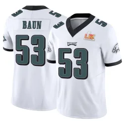 Men's Zack Baun Philadelphia Eagles No.53 Limited Vapor F.U.S.E. Super Bowl LIX Jersey - White