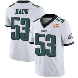 Men's Zack Baun Philadelphia Eagles No.53 Limited Vapor Untouchable Super Bowl LIX Jersey - White
