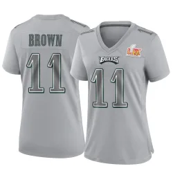 Women's A.J. Brown Philadelphia Eagles No.11 Game Atmosphere Fashion Super Bowl LIX Jersey - Gray