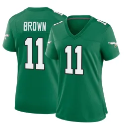 Women's A.J. Brown Philadelphia Eagles No.11 Game Kelly Alternate Jersey - Green