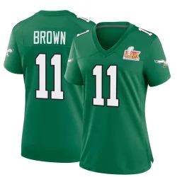 Women's A.J. Brown Philadelphia Eagles No.11 Game Kelly Alternate Super Bowl LIX Jersey - Green