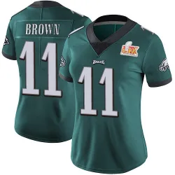 Women's A.J. Brown Philadelphia Eagles No.11 Limited Midnight Team Color Vapor Untouchable Super Bowl LIX Jersey - Green