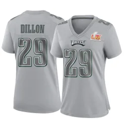Women's AJ Dillon Philadelphia Eagles No.29 Game Atmosphere Fashion Super Bowl LIX Jersey - Gray