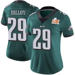 Women's AJ Dillon Philadelphia Eagles No.29 Limited Midnight Team Color Vapor Untouchable Super Bowl LIX Jersey - Green