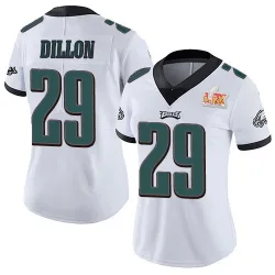 Women's AJ Dillon Philadelphia Eagles No.29 Limited Vapor Untouchable Super Bowl LIX Jersey - White