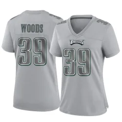 Women's A.J. Woods Philadelphia Eagles No.39 Game Atmosphere Fashion Jersey - Gray
