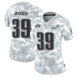 Women's A.J. Woods Philadelphia Eagles No.39 Limited 2024 Salute to Service Jersey - Arctic Camo
