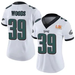 Women's A.J. Woods Philadelphia Eagles No.39 Limited Vapor Untouchable Super Bowl LIX Jersey - White