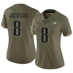 Women's Adoree' Jackson Philadelphia Eagles No.8 Limited 2022 Salute To Service Jersey - Olive